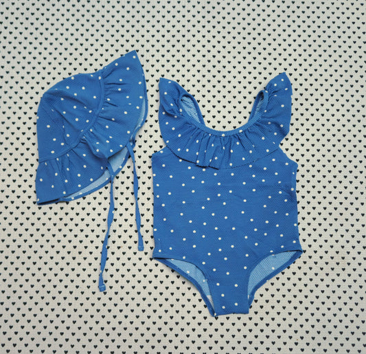 Minis Mädchen | Badekleid mit Mütze (H&M), Gr. 86/92