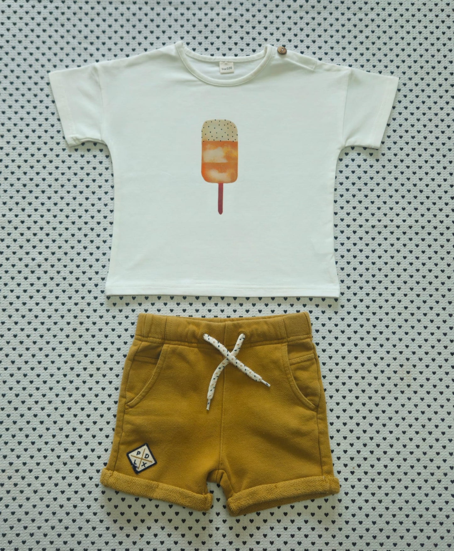 Kids | Junge | 2-tlg. Set: T-Shirt (No Name) und Shorts (Pomp de Lux), Gr. 98