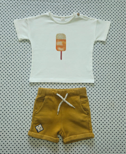 Kids | Junge | 2-tlg. Set: T-Shirt (No Name) und Shorts (Pomp de Lux), Gr. 98