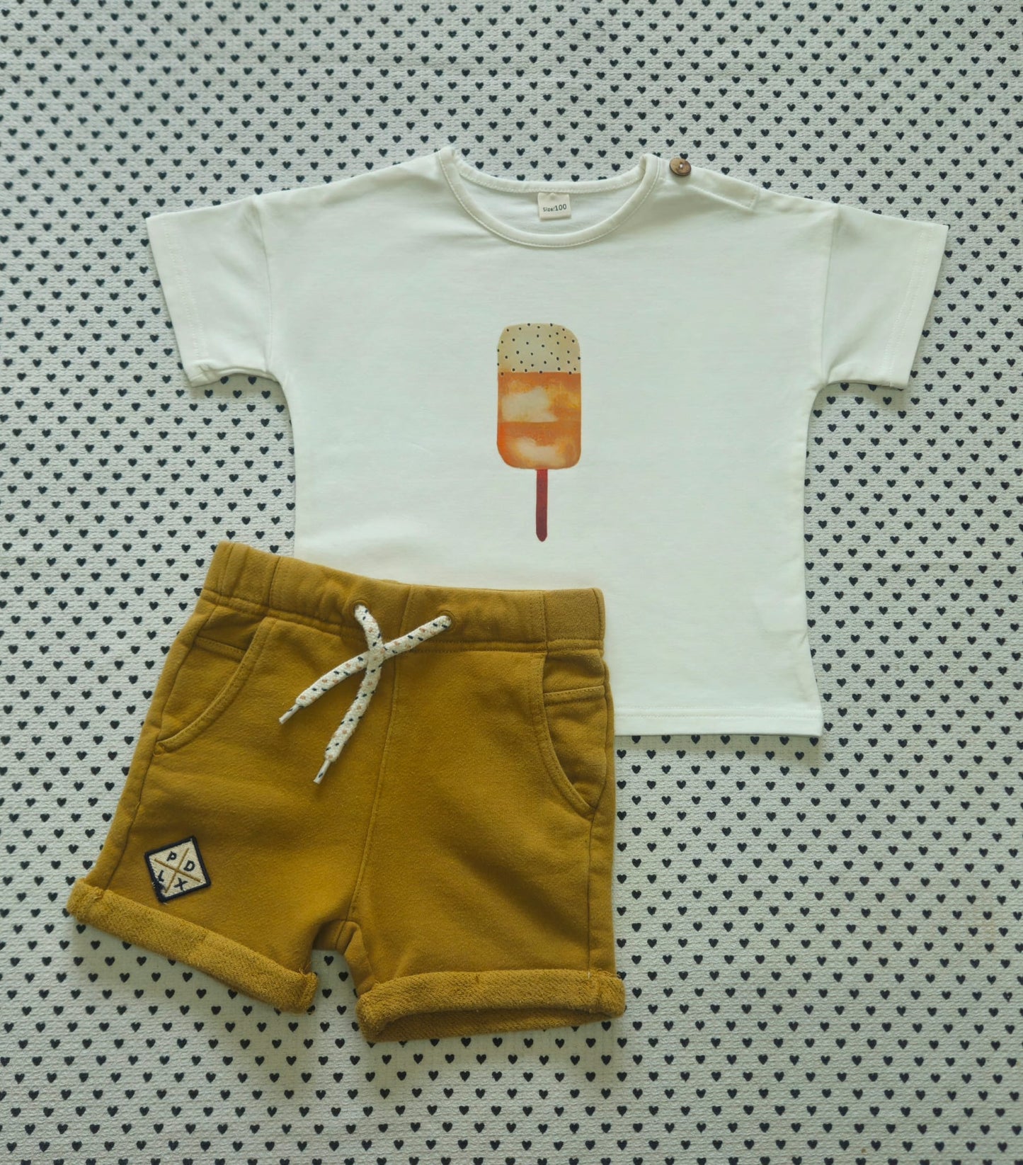 Kids | Junge | 2-tlg. Set: T-Shirt (No Name) und Shorts (Pomp de Lux), Gr. 98