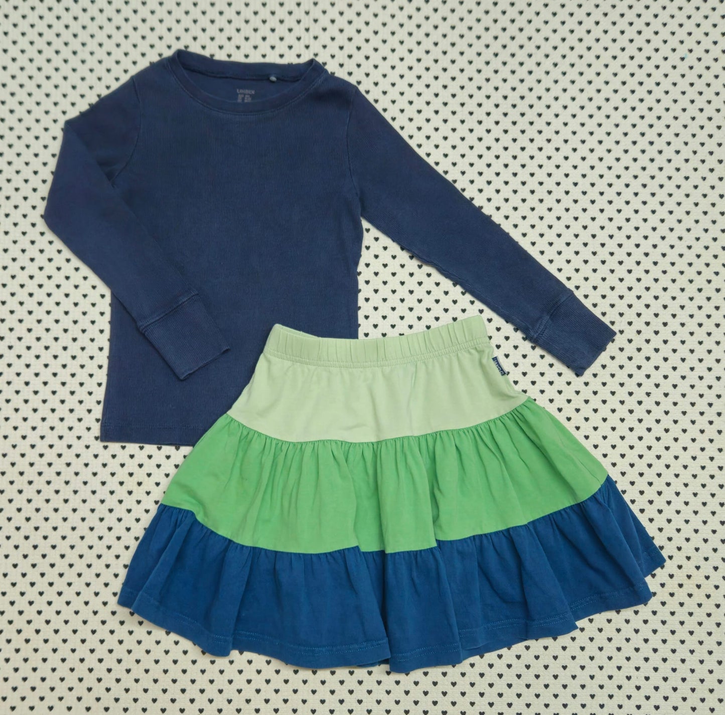 Kids | Mädchen | 2-tlg. Set: Langarmshirt (Lindex) und Rock/Jupe (Jacko-o), Gr. 104/110