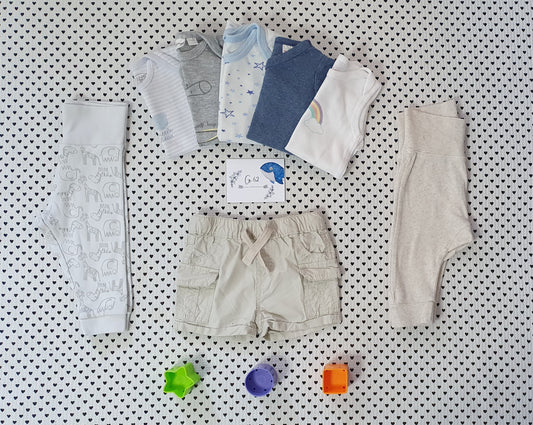Minis Junge | 8-teiliges Kleiderset (Sommer) Gr. 62